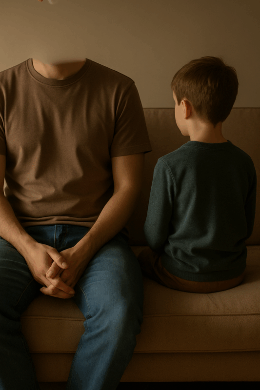 Adulto sem cabeça para pensar