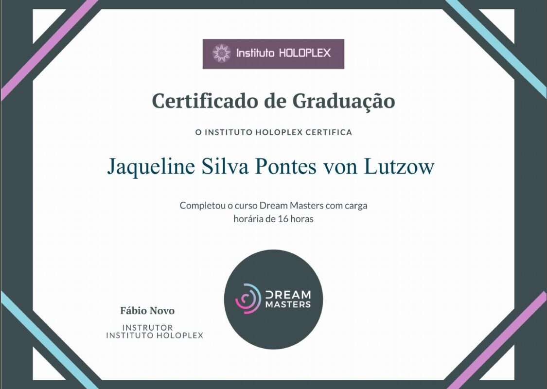 Certificado de curso de 16h de Dream Masters